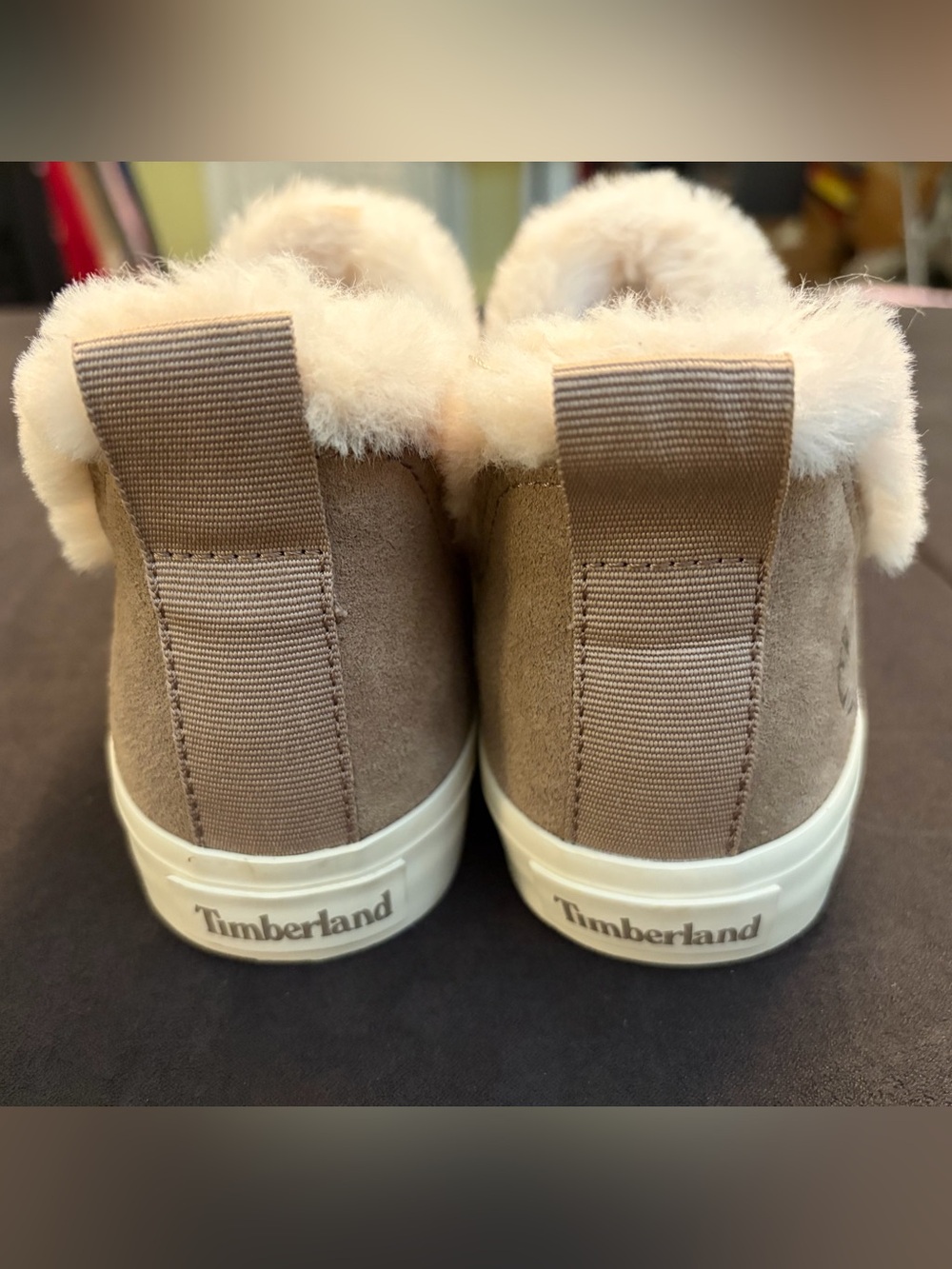 Timberland Skyla Bay Warm Lined Slip-On Suede Sneakers 7.5 Faux Shearling Cozy